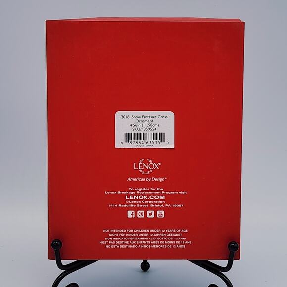 Lenox 2016 Snow Fantasies Cross Christmas Ornament w Box 859554 Excellent Cond - Picture 5 of 8